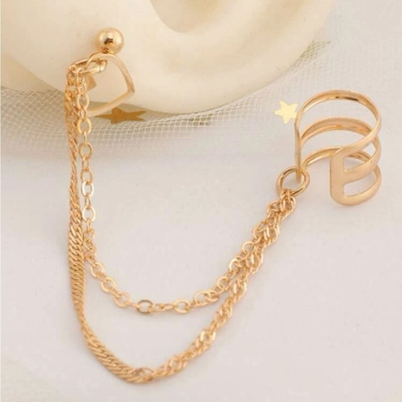 Gold 3/$30 1pc Heart Ear Cuff Earring - Picture 2 of 2